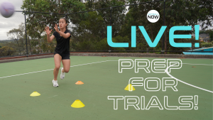 Live netball training session prep for trials